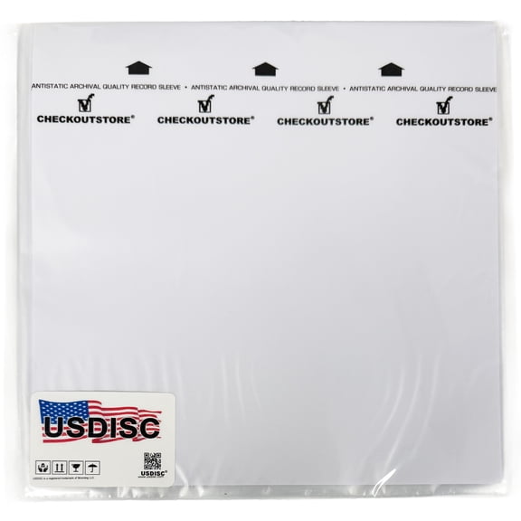 USDISC Record Inner Sleeves 10", 78 RPM, HDPE, Square Corners, Clear, Sleeve Of 200