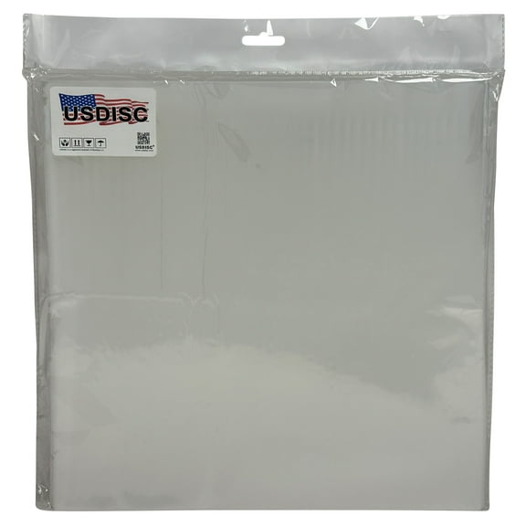 USDISC Record Outer Sleeves 12", LP, CPP, 3mil Square Corners, Clear, Sleeve Of 50