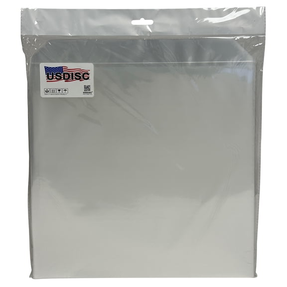 USDISC Storage Pockets 12.75 x 12.75, Flap, 3mil Cardstock, Clear, Pack Of 500