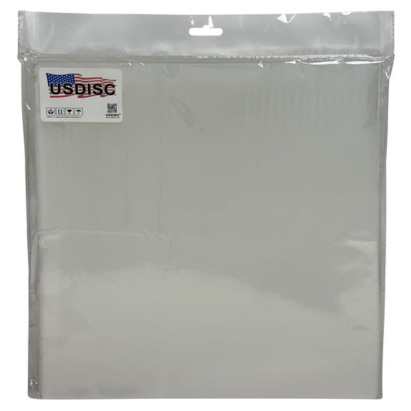 USDISC Storage Pockets 12.75 x 13, No Flap, 3mil Cardstock, Clear, Pack Of 200