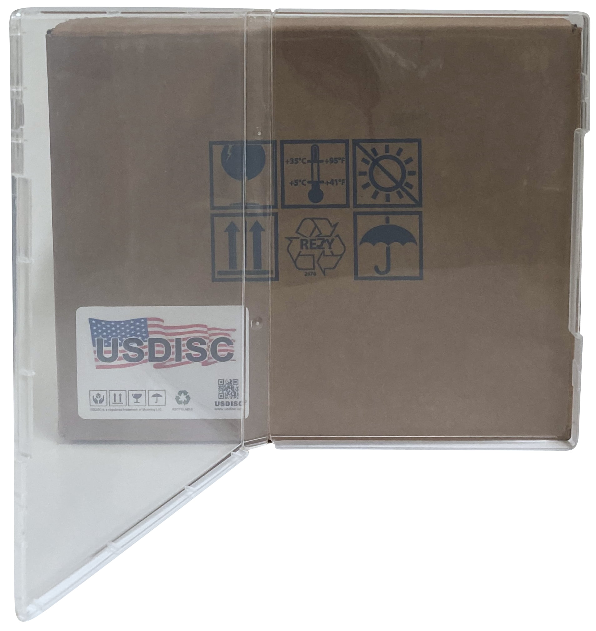 USDISC Storage Stamp Cases Standard, Style 2, 14mm Clear Mount, Clear, Pack Of 50