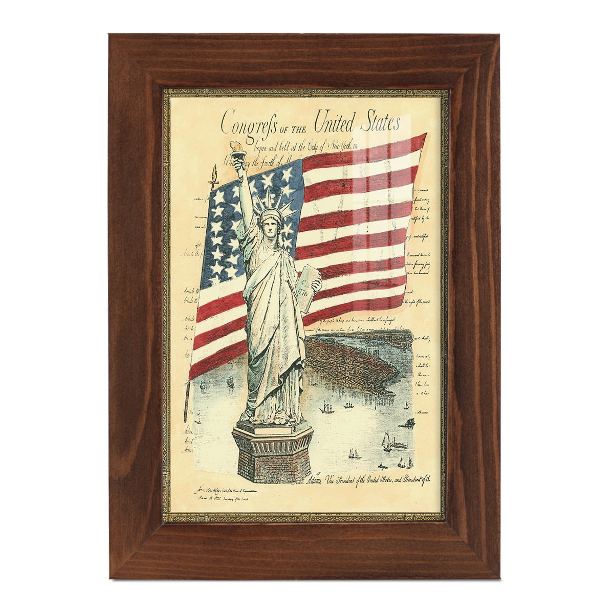 USE D # Proud To Be An American I -Framed Print w/glass-Chestnut