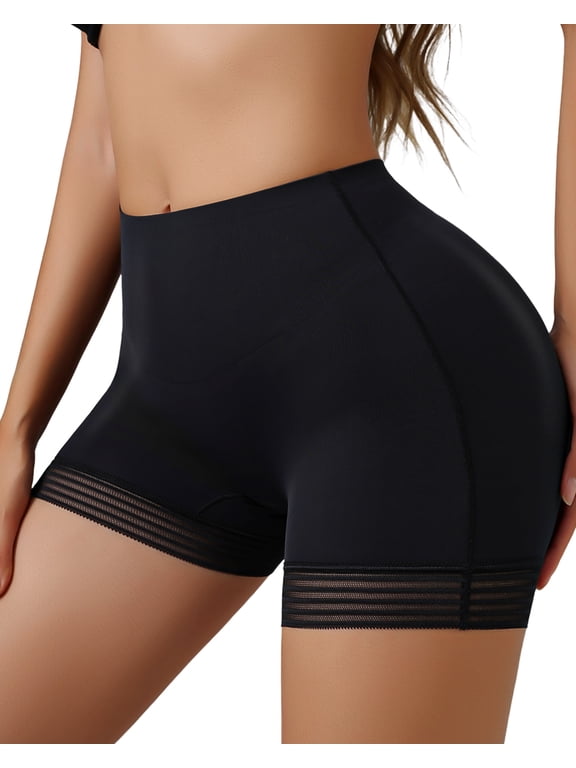 Mid Waisted Shapewear Shorts for Women Tummy Control Shaping BoyShort with Lace Trim