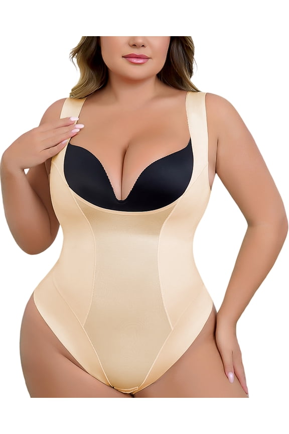 Open Bust Shapewear Bodysuits for Women Plus Size Tummy Control Thong Shapewear Seamless Body Shaper