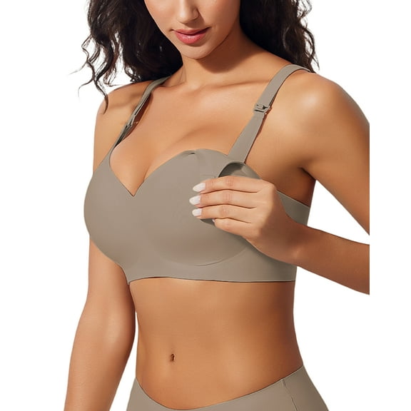 USEASY Seamless Nursing Bras for Breastfeeding Smooth Maternity Bras for Pregnancy Wireless Sleep Bralette