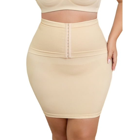 USEASY Seamless Shaperwear Slips for Women Tummy Control Half Slips Under Dress Waist Cincher Shapewear Skirt