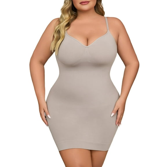 USEASY Shapewear Slip for Women Plus Size Tummy Control Shapewear Dress Seamless Full Body Shaper