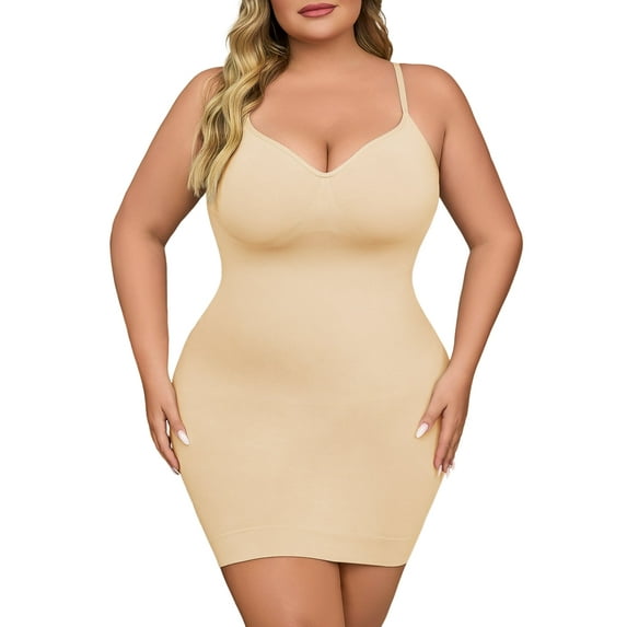 USEASY Shapewear Slip for Women Plus Size Tummy Control Shapewear Dress Seamless Full Body Shaper