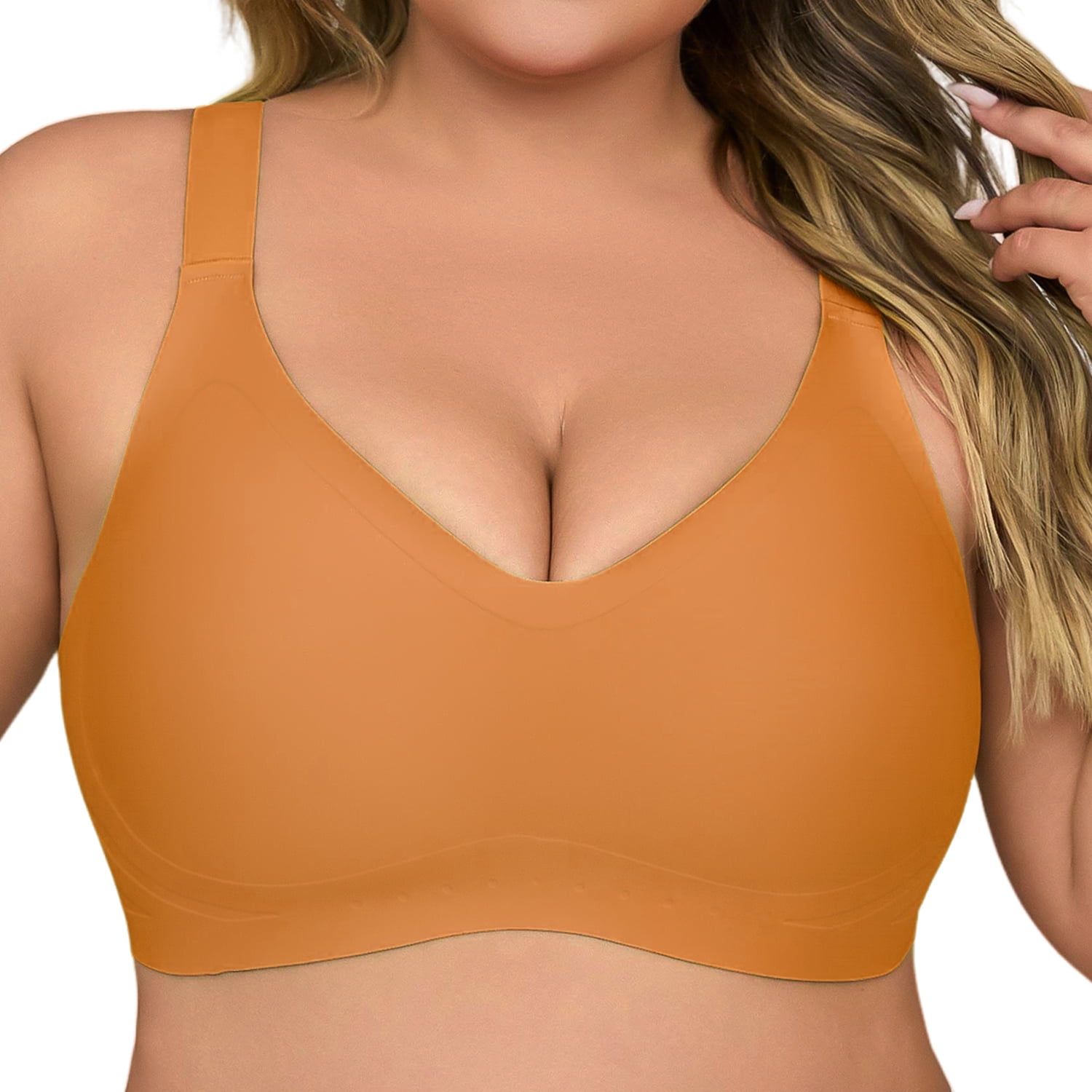 USEASY Wireless Bras for Women Plus Size Full Coverage Push Up Bra Comfort Seamless Bras No Underwire Everyday Bra