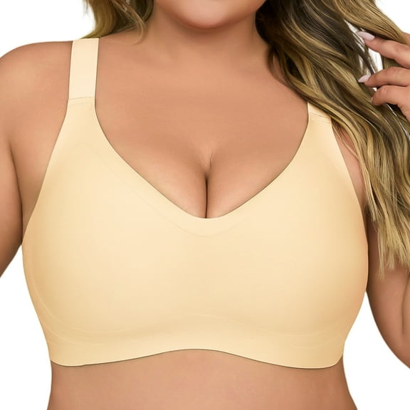 USEASY Wireless Bras for Women Plus Size Full Coverage Push Up Bra Comfort Seamless Bras No Underwire Everyday Bra