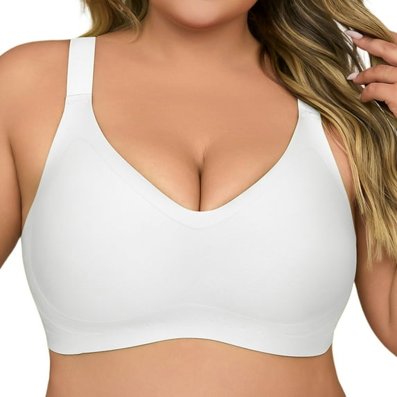 USEASY Wireless Bras for Women Plus Size Full Coverage Push Up Bra Comfort Seamless Bras No Underwire Everyday Bra
