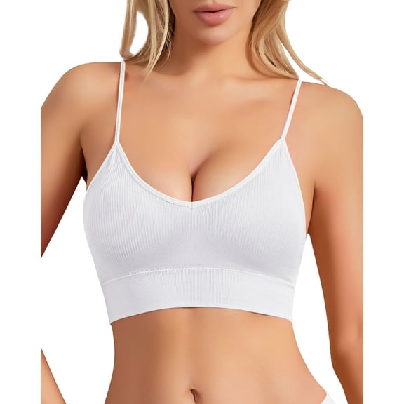 USEASY Women's Triangle Bralette Plunge Seamless Bra No Underwire Sexy Comfortable Everyday Bra