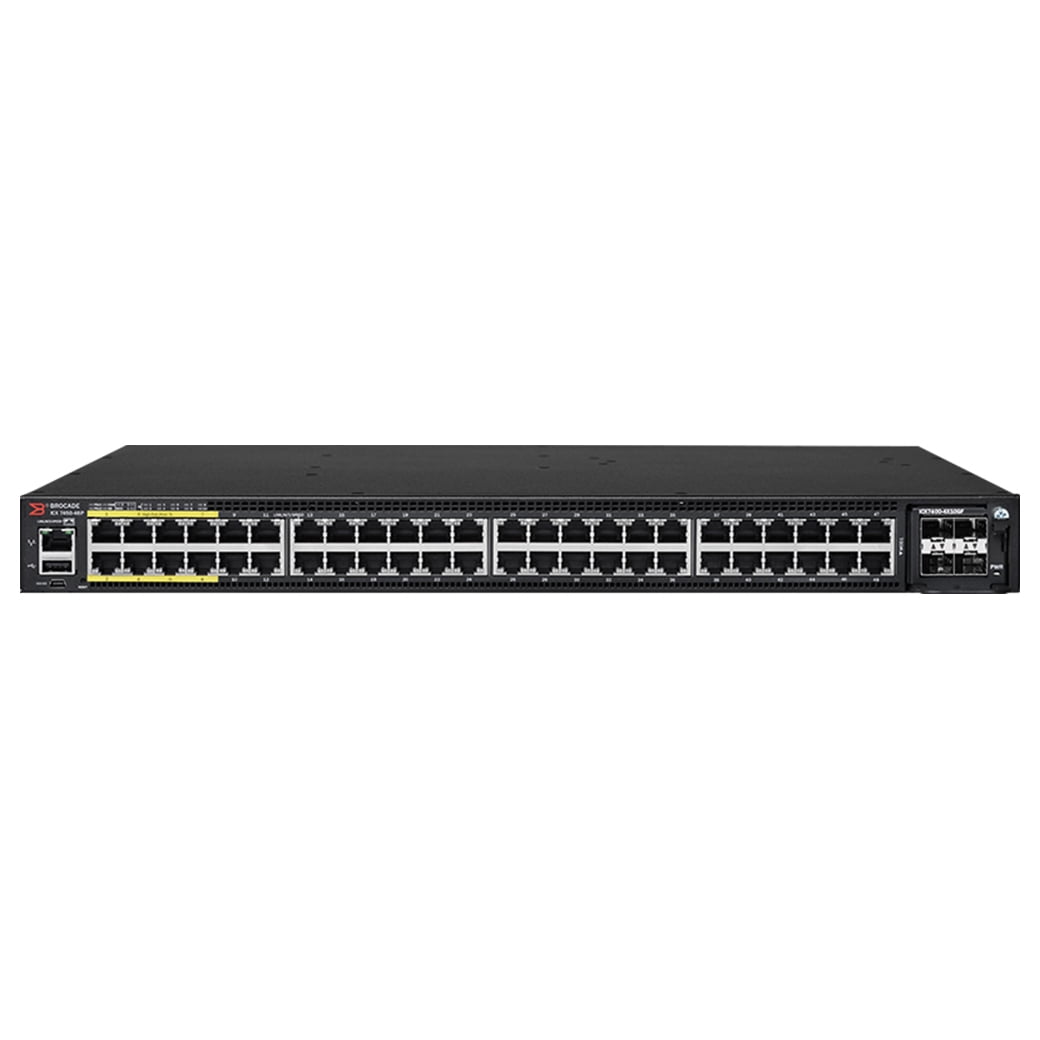 Pre-Owned USED BROCADE ICX7450-48P-E Layer 3 Switch 48 Ports POE ICX 7450 48X1G 2X40G \u0026 4X10GBE
