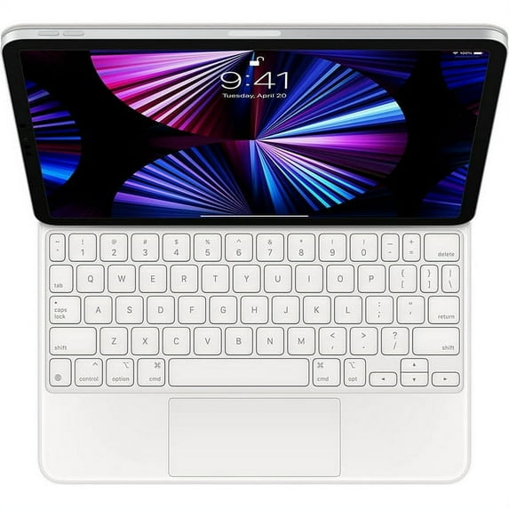 Pre-Owned USED Magic Keyboard for iPad_Pro 11" (4th, 3rd, 2nd and 1st Generation) and iPad_Air (5th and 4th Generation) - US English - White MJQJ3LL/A