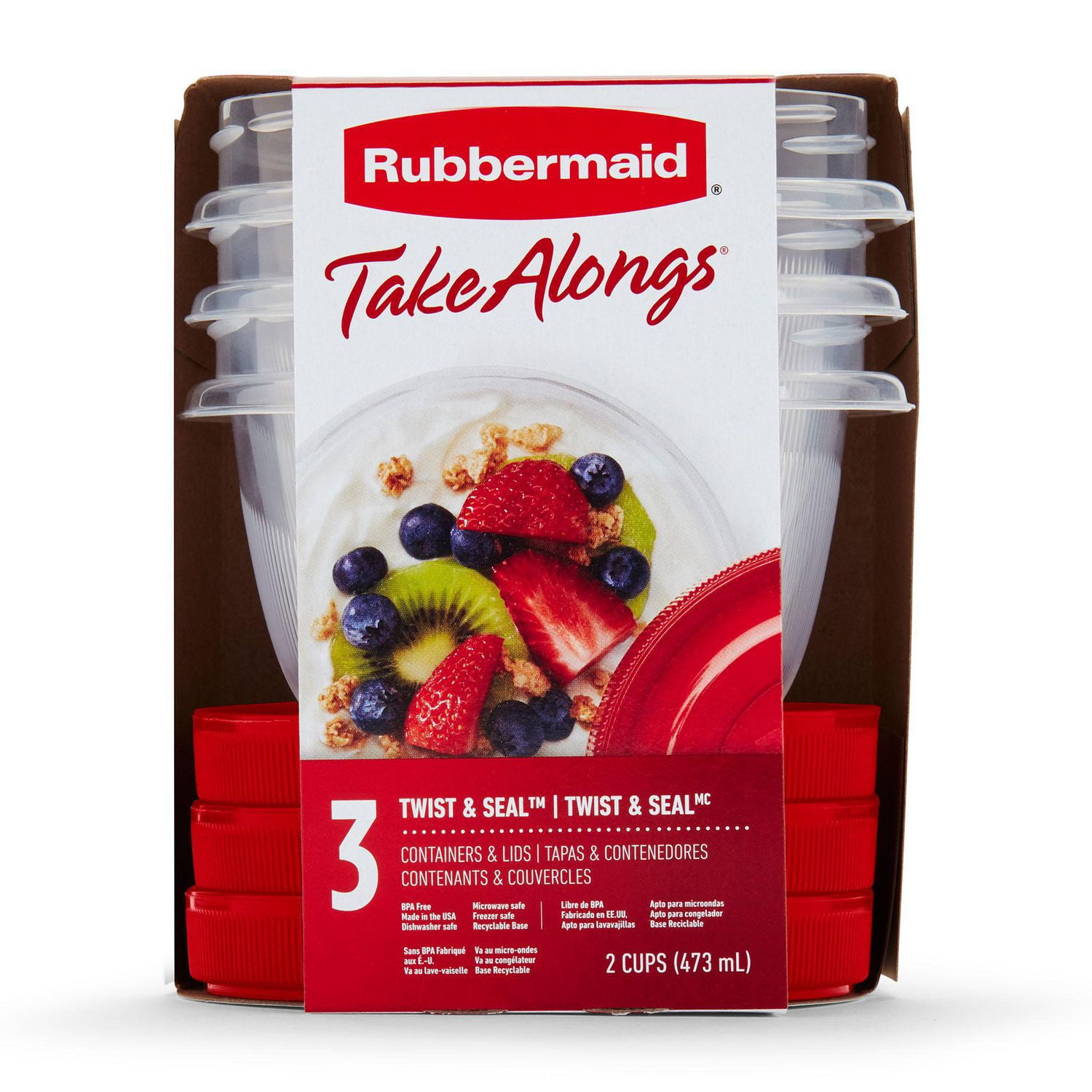 USED Rubbermaid TakeAlongs Twist & Seal Food Storage Containers, 2