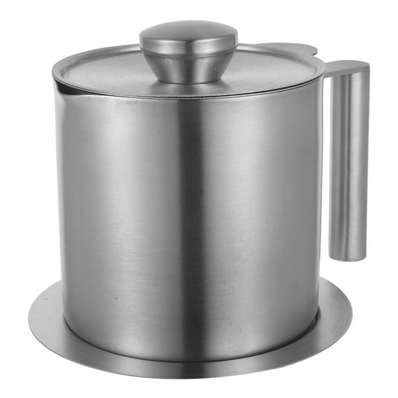 Hytrove Stainless Steel Oil Strainer Pot with Lid 1Set 5.7X4.7In