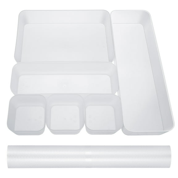 USEOSITY 7pcs Drawer Organizer Tray Multipurpose Large Capacity Drawer Bins Bathroom Makeup Display Container for Home Office Decor