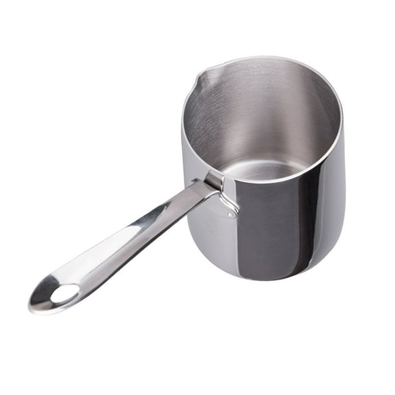 USEOSITY Butter Melting Pot Stainless Steel Boiling Pot Turkish Coffee Warmer Small Saucepan with Pour Spouts Dishwasher Safe 370ml