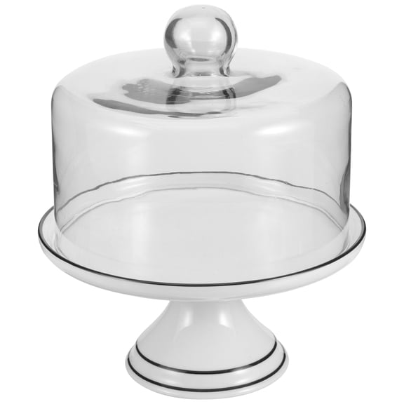 Hytrove Transparent Ceramic Cake Stand for Dessert Display, 1 Piece, 8.8 x 8.1 Inches, Elegant Serving Plate
