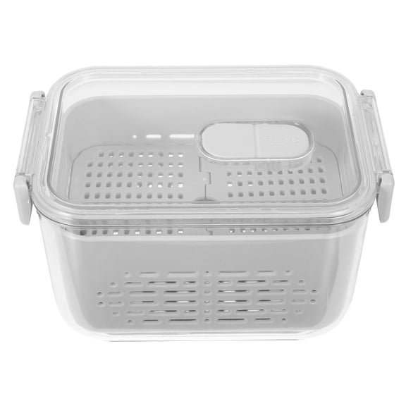 USEOSITY Fridge Food Storage Container with Lid Fresh Produce Saver with Draining Basket for Vegetable Fruit Refrigerator Organizers Bin