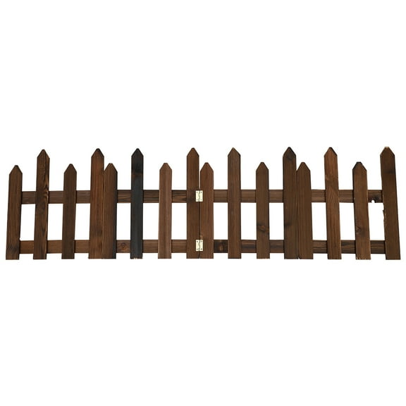 Wooden Fence for Garden Yard Decor with Coffee Color and Flexible Design 6.5ft
