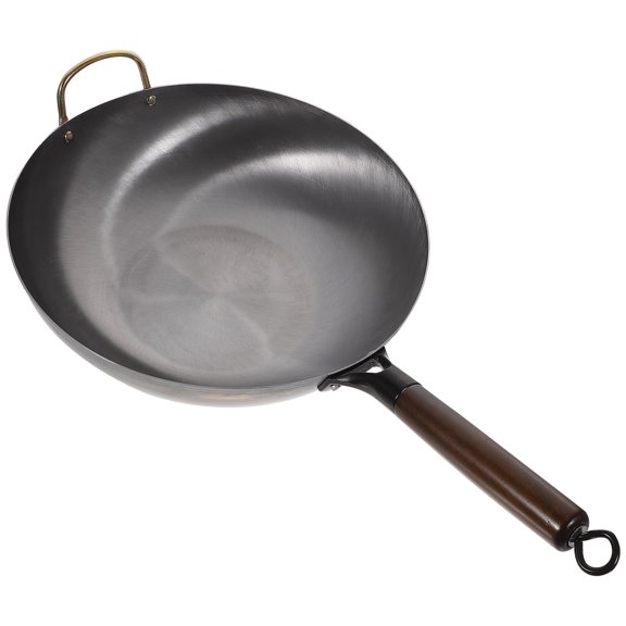 Hytrove Thicken Wok Flat Bottom Wok 1Pack 12.58X12.58X3.14in For Campers