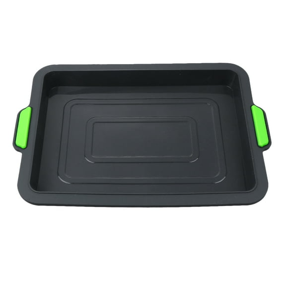 USEOSITY Silicone Bread Dish Rectangular Oven Table Bakeware Rice Fruits Salad Serving Plate Kitchen Supplies Black