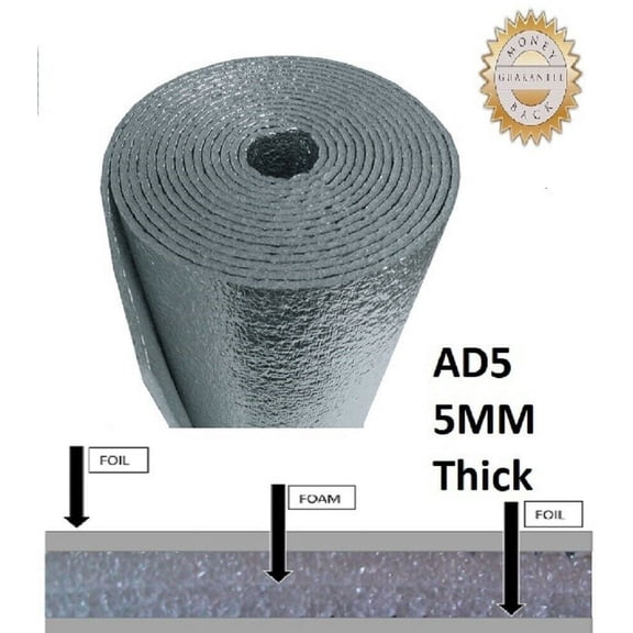USEP AD5 Premium Reflective Insulation Roll Foam Core Radiant Barrier 4X50 R8