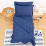 USEU Toddler Bedding Set, 5-Piece, Navy, Microfiber, Sheet Set, Crib