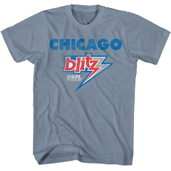 USFL Chicago Blitz Indigo Heather Adult T-Shirt