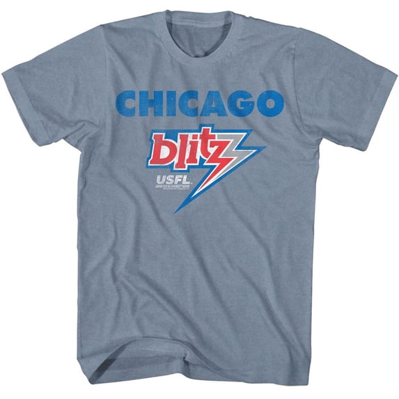 USFL Chicago Blitz Indigo Heather Adult S/S Tshirt S