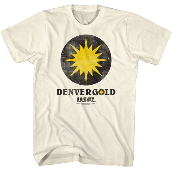 USFL Denver Gold Natural Adult S/S Tshirt Xl