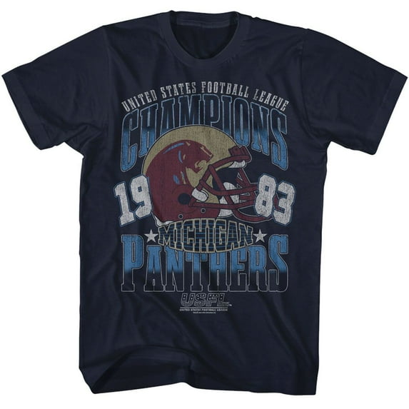 USFL Panthers Champions 83 Navy Adult S/S Tshirt 3Xl