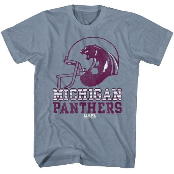 USFL Michigan Panthers Indigo Heather Adult S/S Tshirt S