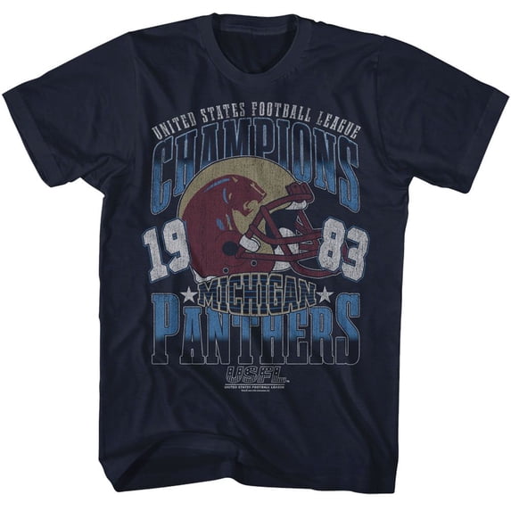 USFL Panthers Champions 83 Navy Adult T-Shirt