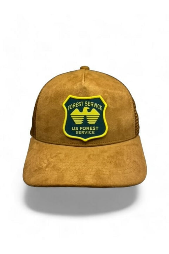 USFS Ranger Suede Trucker Hat - Adjustable Mesh Snapback for Outdoor Enthusiasts & Firefighters