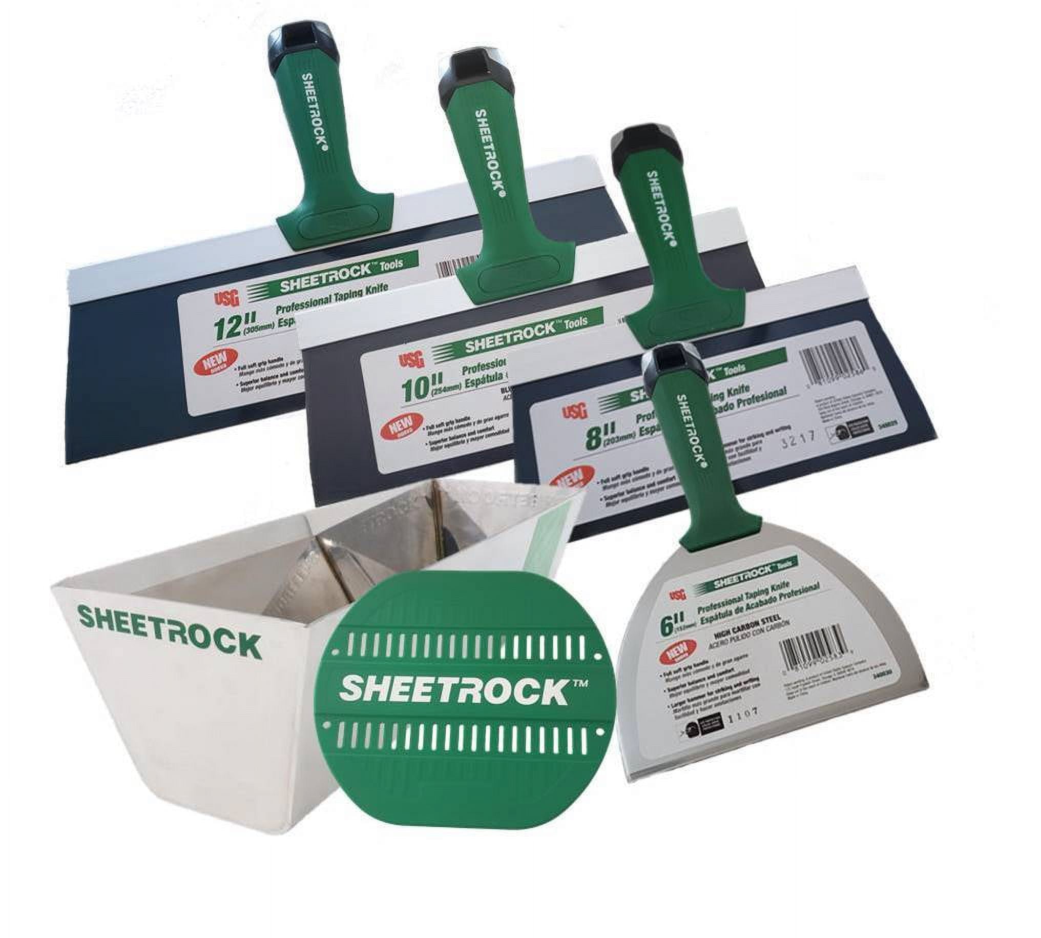 USG Sheetrock 6'', 8'',10'', 12'' Pro Drywall Taping Knife + 12" USG