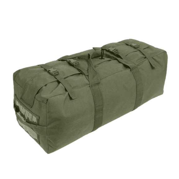 USGI Improved Sport Nylon Duffel Bag, Paint Stained/Dirt Marks, Made in USA, OD