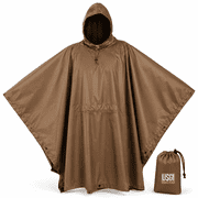 USGI Industries Multi-Use Ripstop Rain Poncho - Portable Emergency Tent and Shelter for Camping, Hiking, Winter