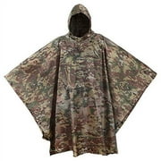 USGI Industries Military Style Poncho - Emergency Tent, Shelter, Survival - Multi Use Rip Stop Camouflage Rain Poncho