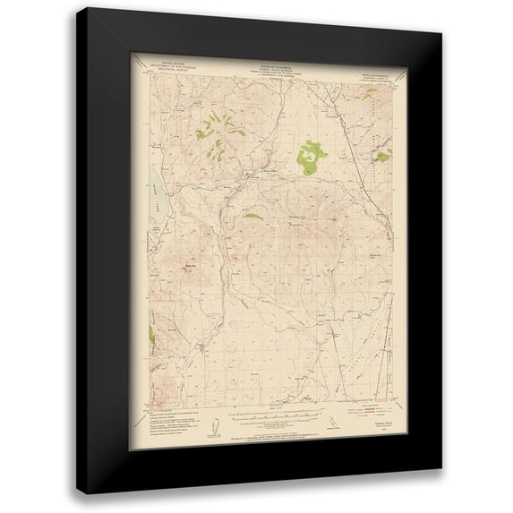USGS 11x14 Black Modern Framed Museum Art Print Titled - Karlo California Quad - USGS 1954