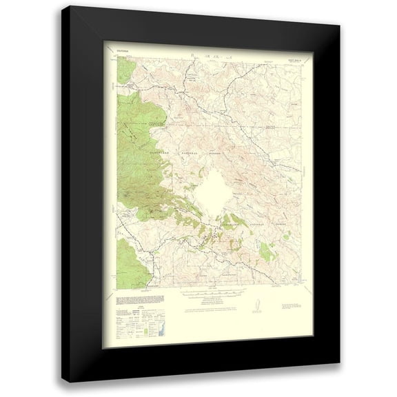USGS 11x14 Black Modern Framed Museum Art Print Titled - Mt Palomar California Quad - USGS 1962
