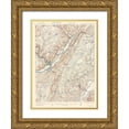 thumbnail image 1 of USGS 11x14 Gold Ornate Wood Framed with Double Matting Museum Art Print Titled - Port Jervis New York New Jersey Pennsylvania Quad, 1 of 4