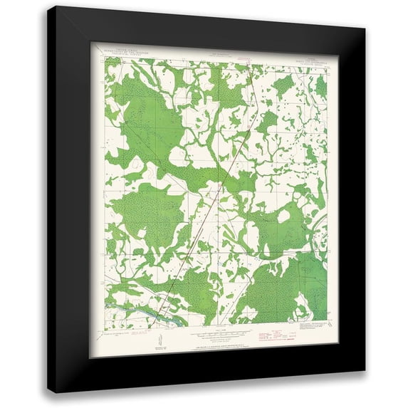 USGS 12x13 Black Modern Framed Museum Art Print Titled - White City Florida Quad- USGS 1943
