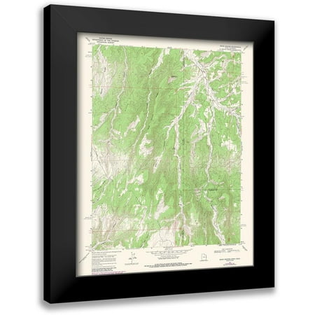 USGS 12x14 Black Modern Framed Museum Art Print Titled - Davis Canyon Utah Quad - USGS 1966