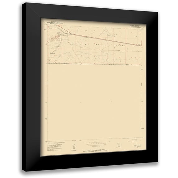 USGS 12x14 Black Modern Framed Museum Art Print Titled - Paul Spur Arizona Quad - USGS 1957