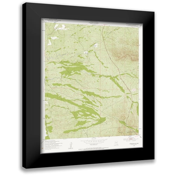 USGS 12x14 Black Modern Framed Museum Art Print Titled - South East Tombstone Arizona Quad - USGS 1952
