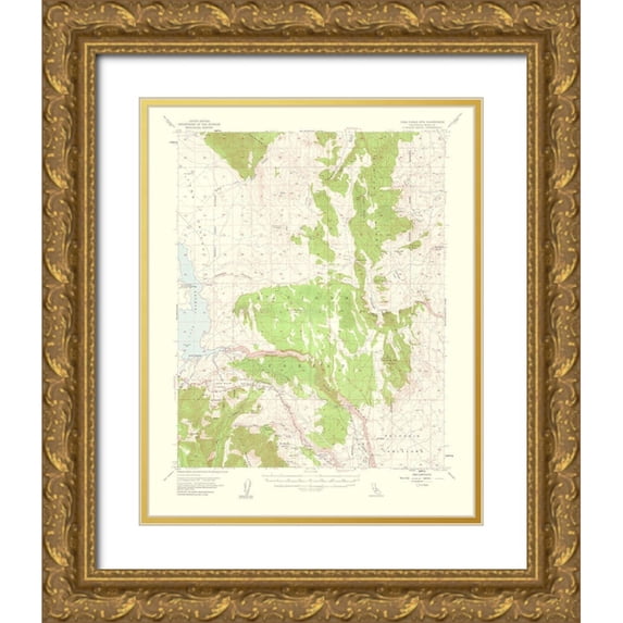 USGS 12x14 Gold Ornate Wood Framed with Double Matting Museum Art Print Titled - Casa Diablo Mountain California Quad - USGS 1961
