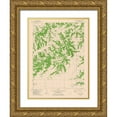 thumbnail image 1 of USGS 12x14 Gold Ornate Wood Framed with Double Matting Museum Art Print Titled - Lake Mt Sterling Illinois Quad - USGS 1981, 1 of 4