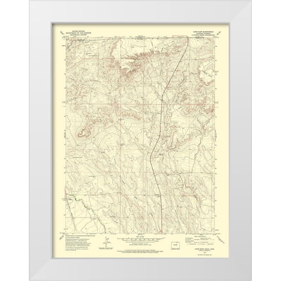 USGS 12x14 White Modern Wood Framed Museum Art Print Titled - Carr East Colorado Quad - USGS 1972